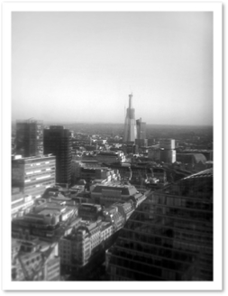 City of London (Shard being built), from Macquarie, Moorgate, London