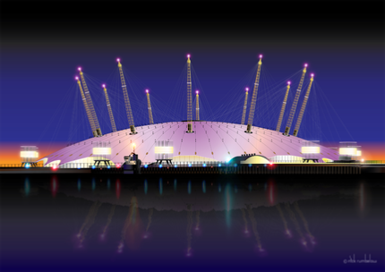 London O2 Arena by Night by Nick Rumbelow